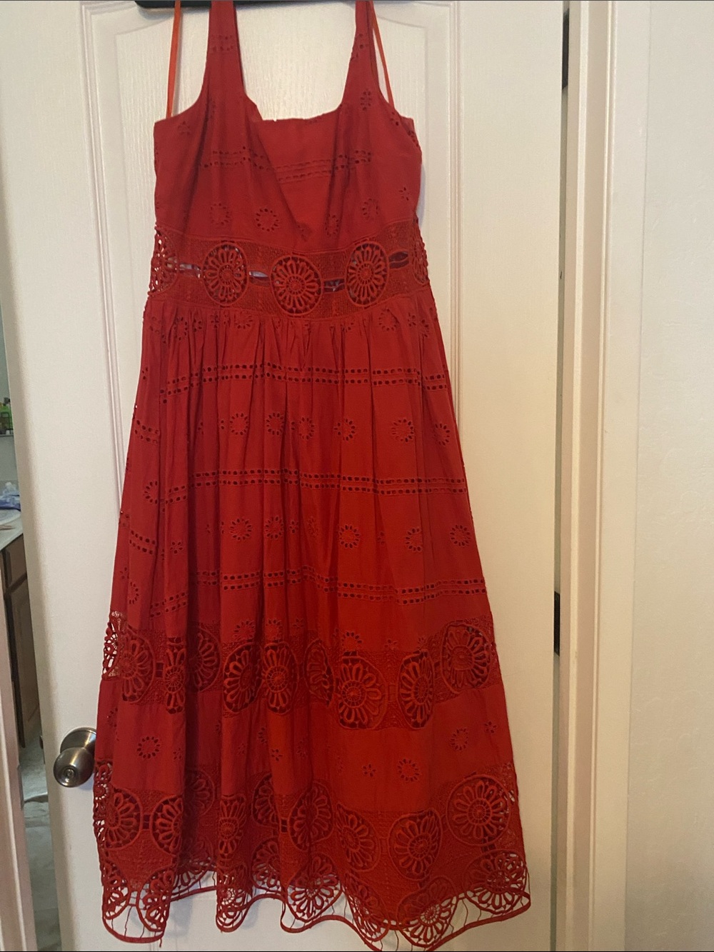 Red Eyelet Sundress - ASOS